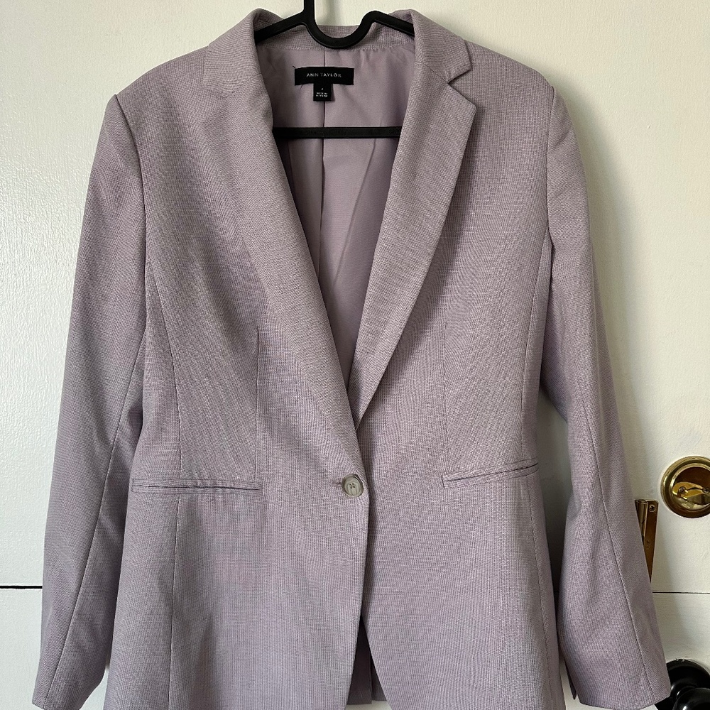 Ann Taylor Lavender Pant and Jacket Suit